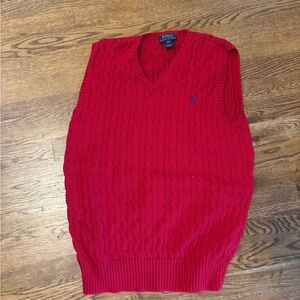 Cable-Knit Cotton Sweater Vest - Polo Ralph Lauren. Youth size XL